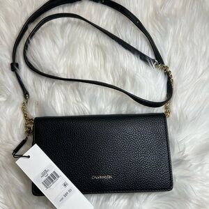 Calvin Klein Black and Gold Crossbody Bag
